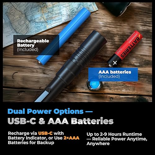 Miniatura 6 de Linterna Recargable Tipo Bolígrafo, Linternas de Bolsillo con Zoom de 800LM con Clip Modos Duales Linterna LED Tipo Bolígrafo Recargable Impermeable