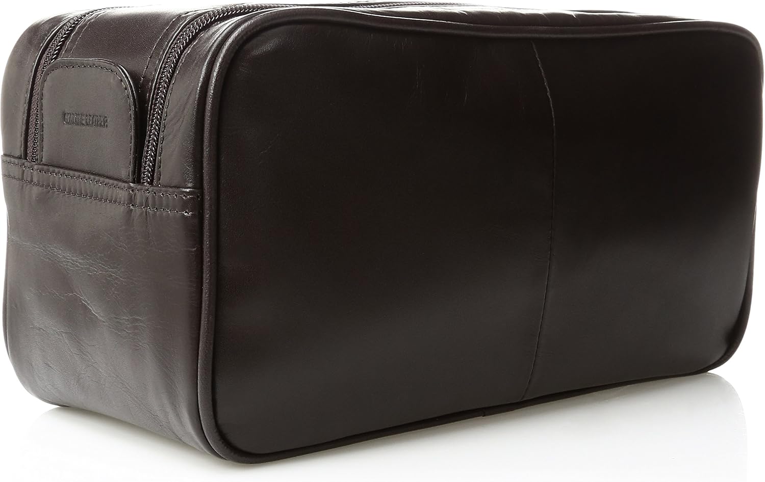 Dopp Men's Seasoned Soft Sided Multi-Zip Travel Kit-Leather, Brown, One Size