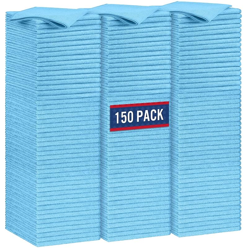 GLIMGLINT Panos de Microfibra para Limpeza 35,6 x 30,5 cm Azuis Pacote com 150 Unidades