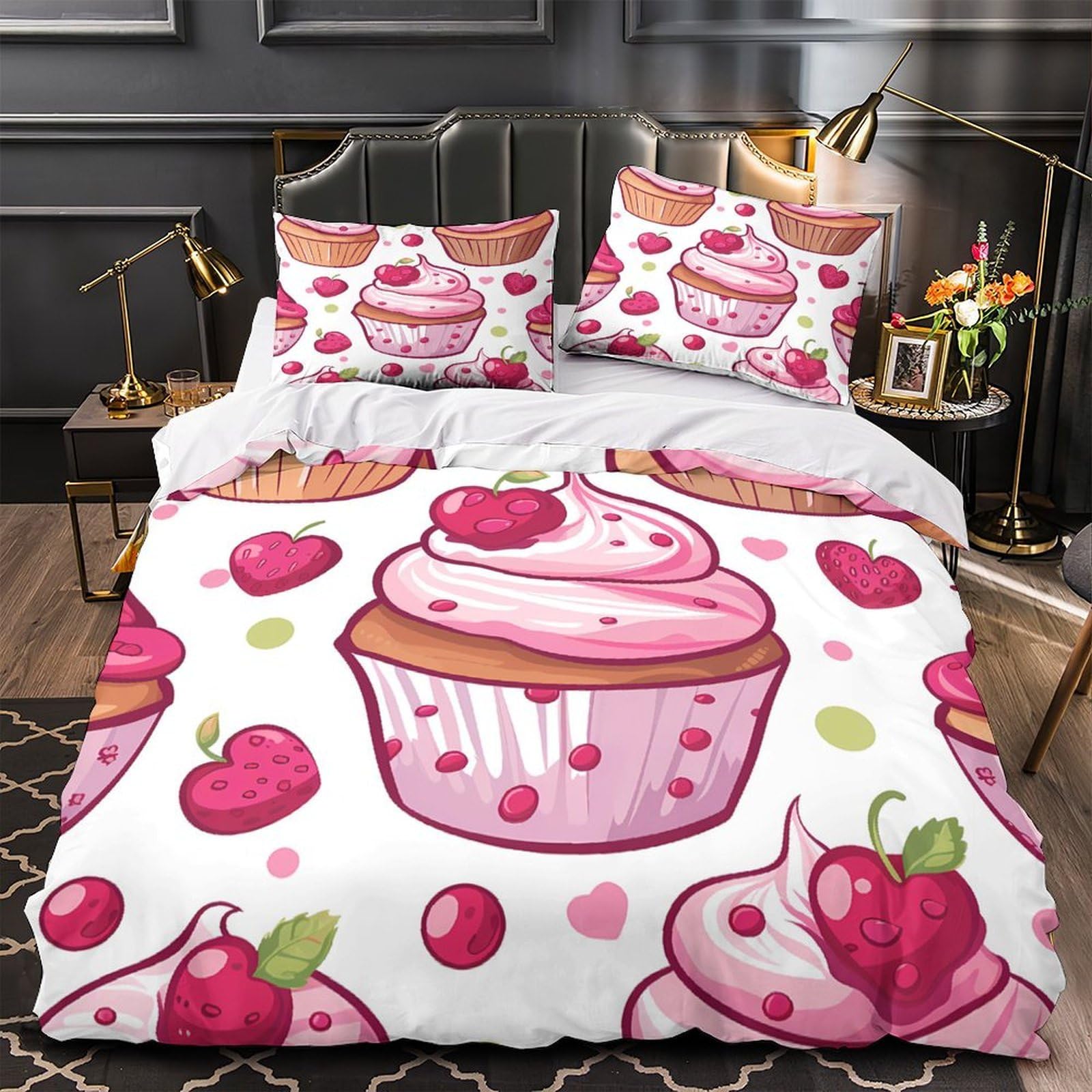 Parure de lit anti acarien cupcake housse couette respirante