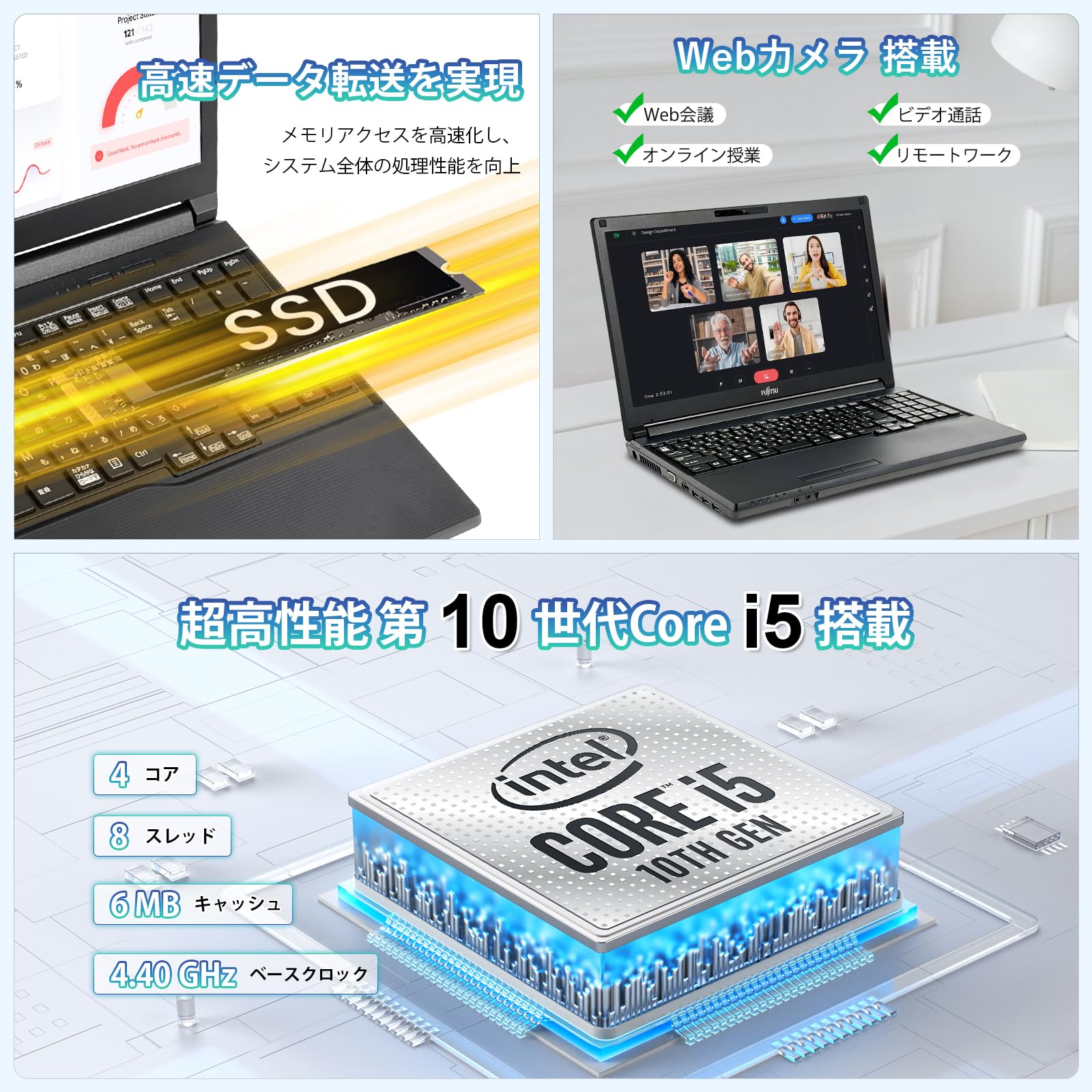 Amazon.co.jp: 【整備済み品】中古 ノートパソコン 富士通 A5510/ 15.6