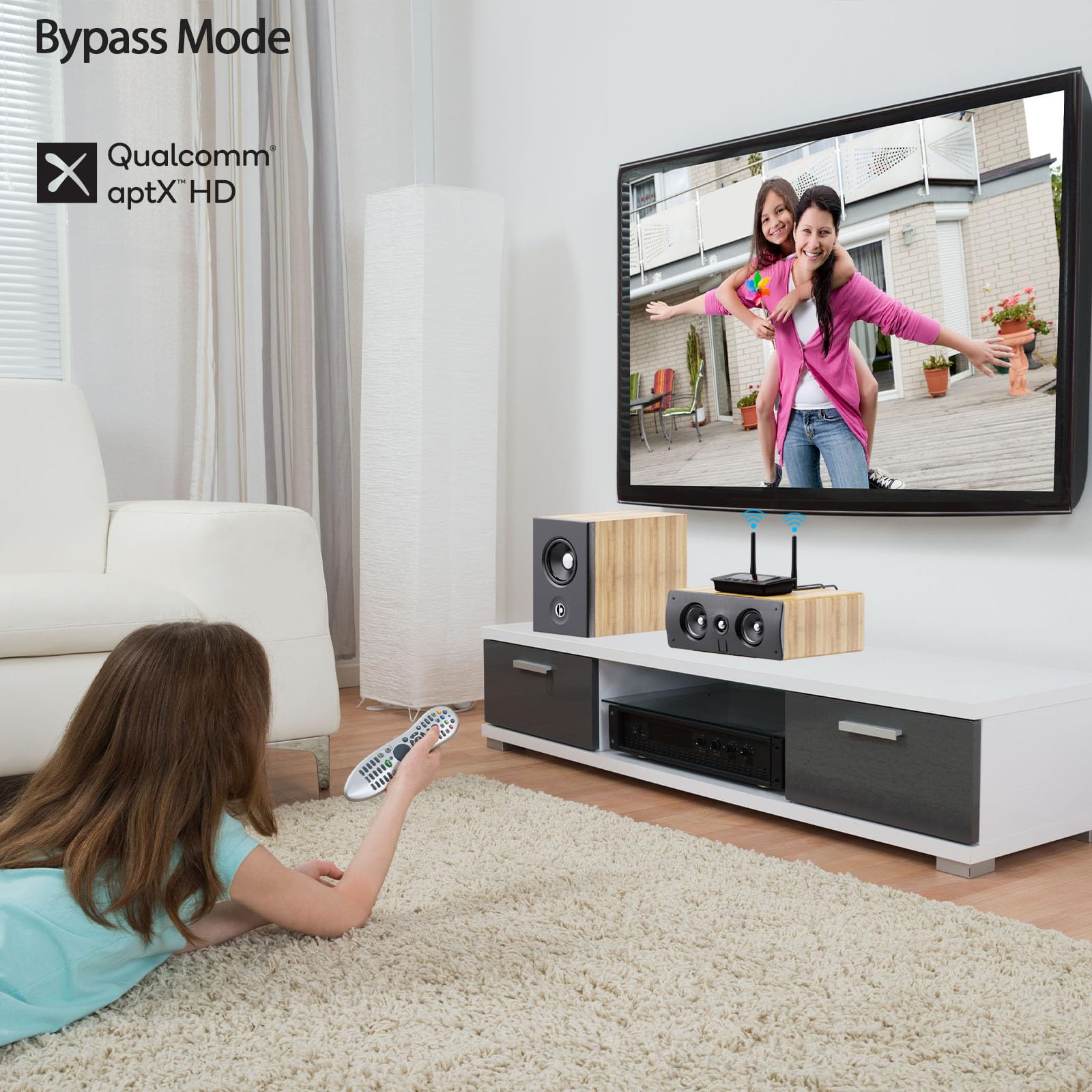 1Mii B03Pro Transmetteur Récepteur Bluetooth avec DAC Audiophile,aptX HD,Adaptateur Audio Bluetooth 5.3 Longue Portée pour Stéréo Domestique, TV, Dual Link, Entrées/Sorties RCA Optiques 3,5 mm
