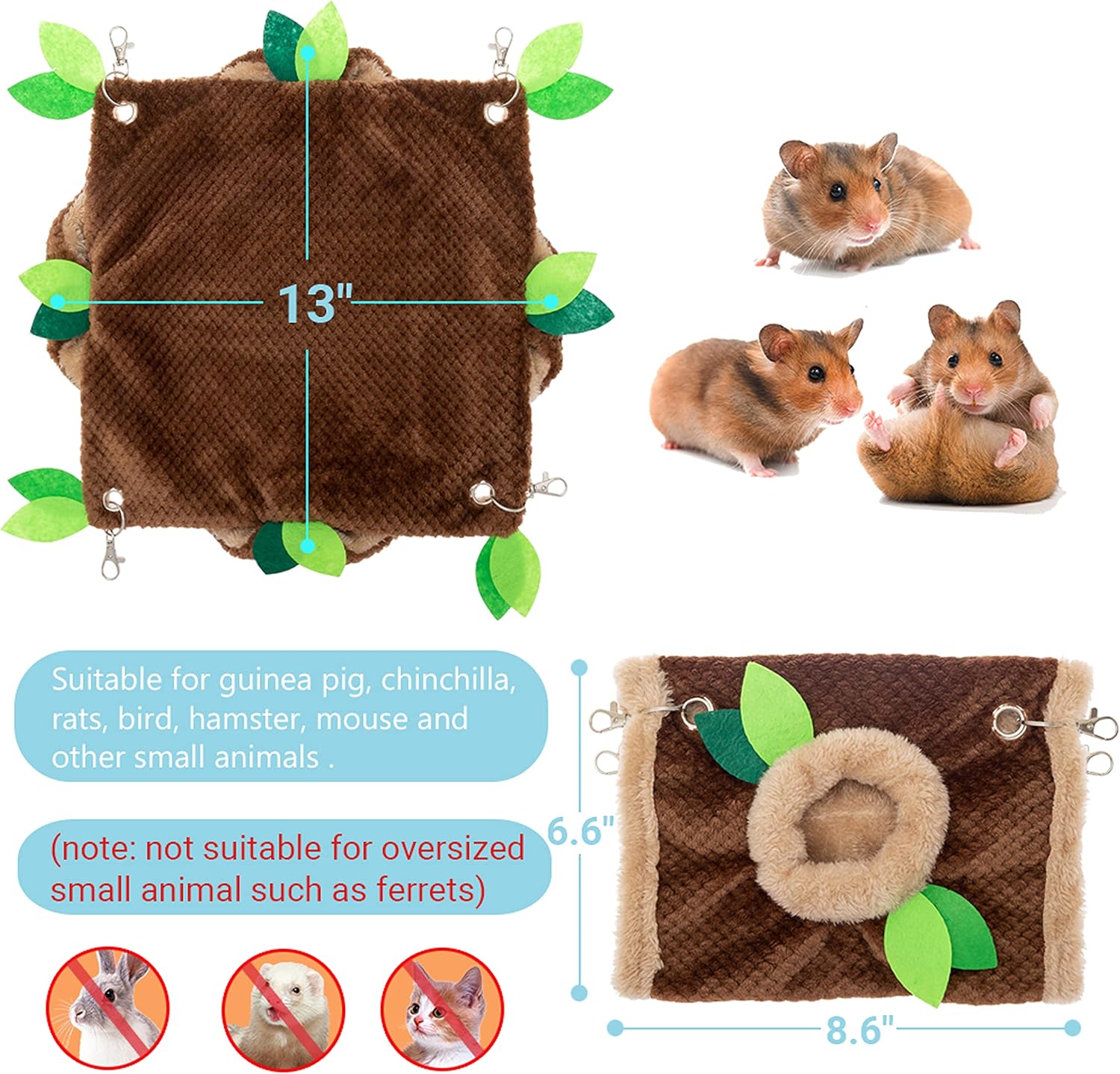 Small Animal Hammock - Hanging Hammock & Tunnel Hideout for Guinea Pig Hamster Parrot Rat Chinchilla - Warm Swing Plush Cage Bed Washable Pet Hammock 1 817pUigtNaL. AC SL1500