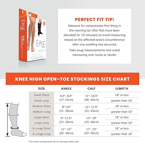 Miniatura 3 de Therafirm Ease Open-Toe - Medias de compresión suaves de 15-20mmHg
