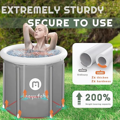 Miniatura 10 de Bañera de hielo para atletas, bañera de inmersión fría para bañera inflable al aire libre, bañera plegable para baño caliente, baño de hielo, bañera