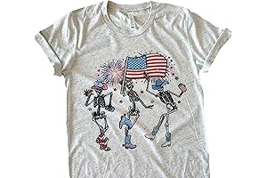 Skelleton Fourth of July Shirt - USA Cropped Tee
