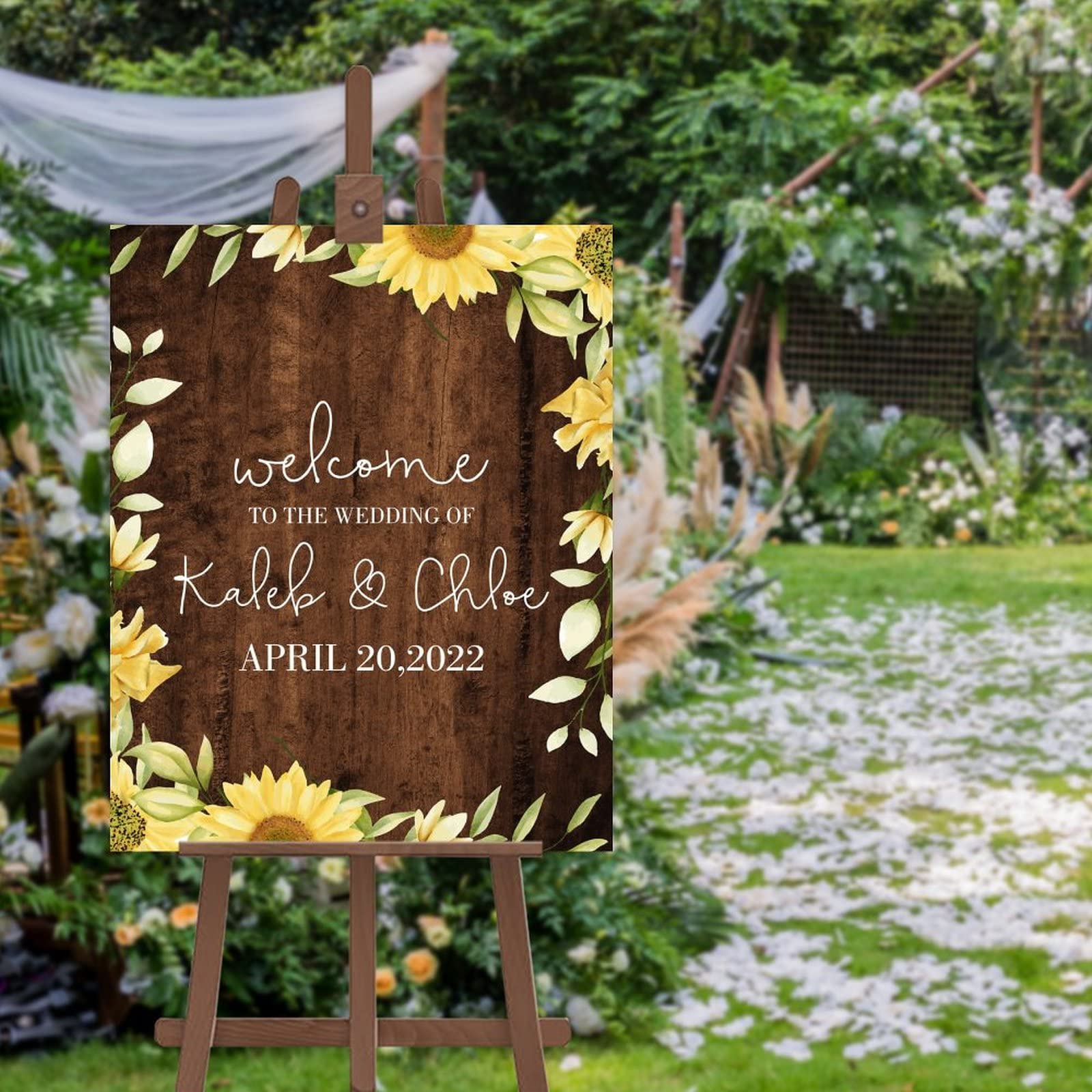 Panneau de bienvenue mariage sur mesure pour signalétique entrée personnalisée