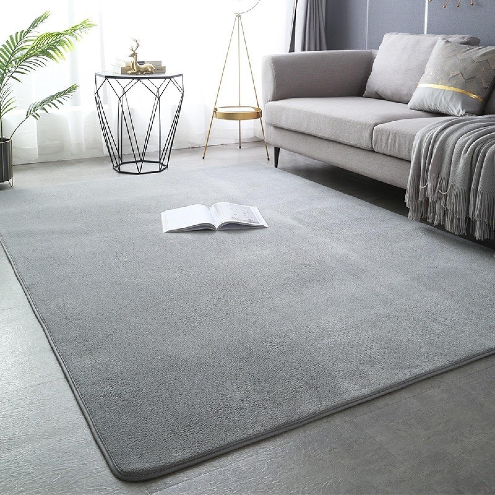 Tapis en velours corail gris 140x200 cm pour salon moderne et chambre