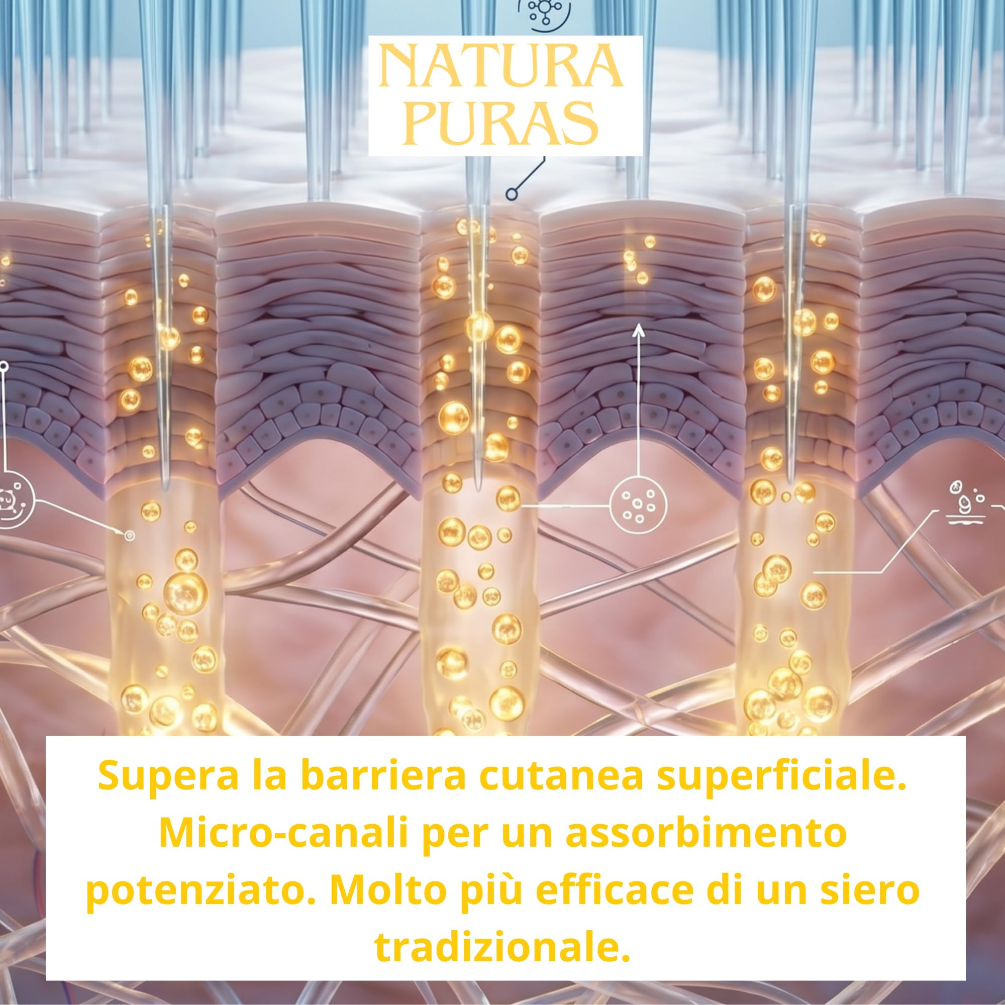 Siero Viso con Microaghi Coreano Antirughe 20ml NaturaPuras | Microneedling Liquido