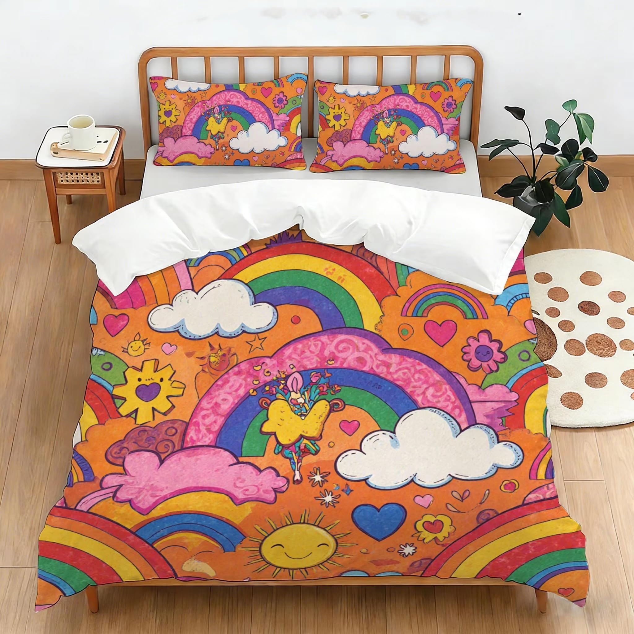 Housse de couette 200x200 doux respirant microfibre avec 2 taies