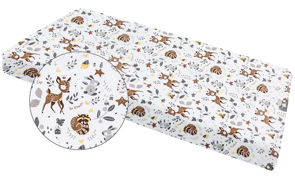 Medi Partners 3-pak Prześcieradło z gumką 70x140cm 100% bawełna pościel niemowlęca materac niemowlęcy śpiwór do łóżeczka dziecięcego(Jelonek-Biały-Szary)