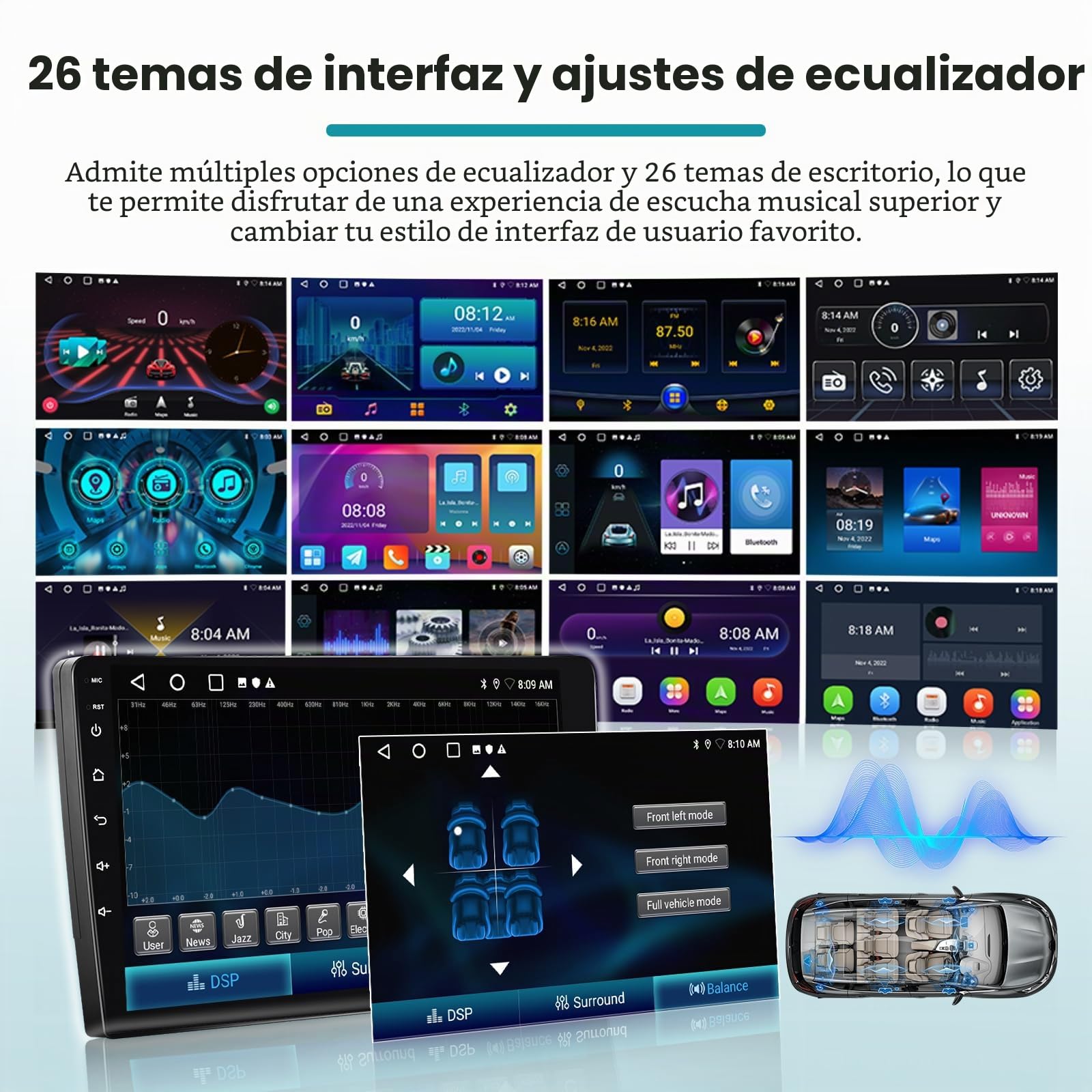 Hikity 2+64G Radio Android 9'' para VW Beetle 2004-2010 | Inalámbrico Carplay Android Auto, Bluetooth WiFi GPS EQ FM/RDS SWC Cámara Trasera, Pantalla Táctil