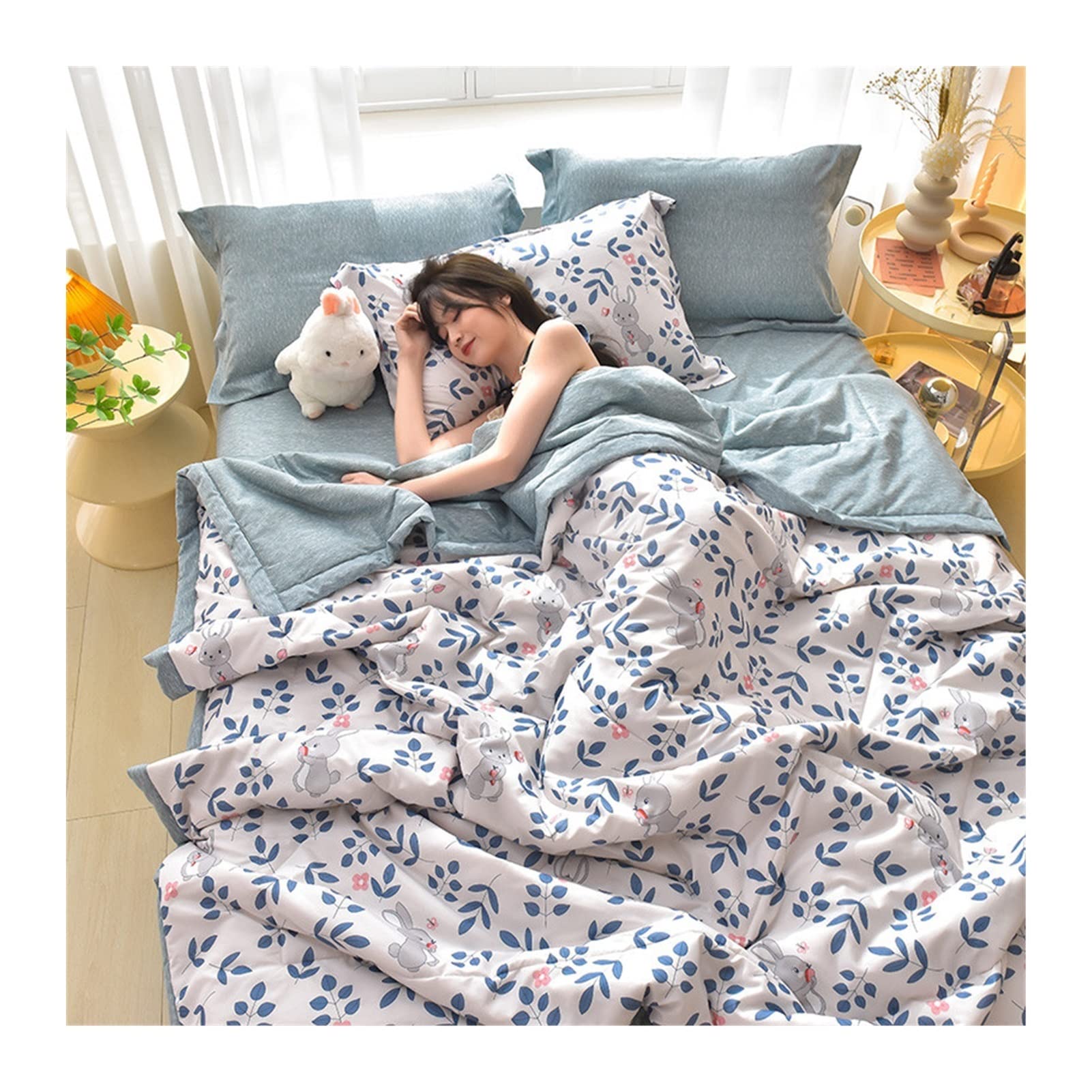 DUBTEDHOU Summer Blanket Lightweight Cooling Blanket Air Condition Summer Quilt Multicolor Multiple Sizes(A19,Quilt-180X200CM)