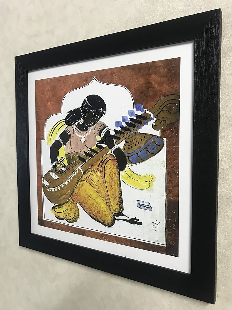 Decoratus  *Lady Playing Veena* - A Famous Paintings by Nandlal