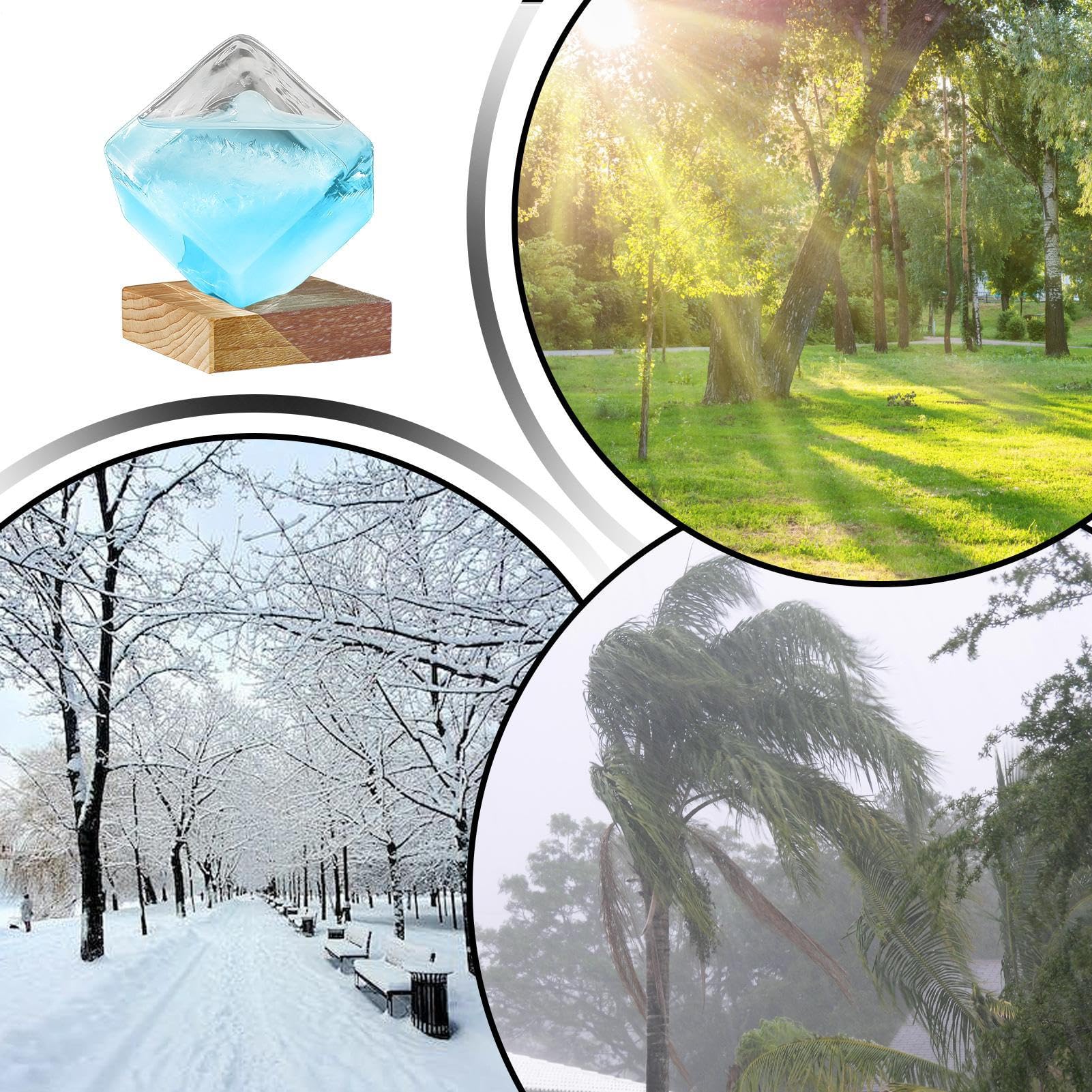 Wettervorhersage Storm Glass Sturmbarometer, Würfelform Dekorative Wetterstation, Dekoration Wettervorhersage Werkzeug Mit Sockel | Für Frauen Männer Haus Schreibtisch Zimmer