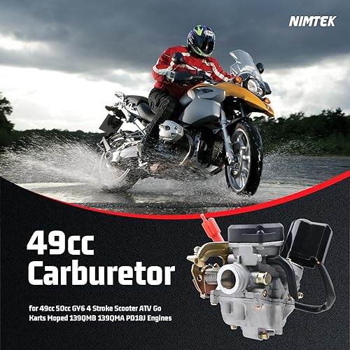 Miniatura 2 de GY6 Carburador para scooter de 49 cc, cuatro tiempos con mejoras en el reactor.