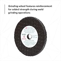 Vista 3 de 3M Green Corps - Muela abrasiva de soldadura reforzada 01991, 3 pulgadas, .22 x 3/8 pulgadas, paquete de 5 unidades, resistente, unida a resina