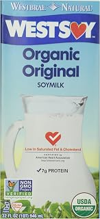 Westsoy Original Organic Soy Milk, Plant-Based Non-GMO, 32 oz Pack of 12 - Vegan Dairy-Free Alternative