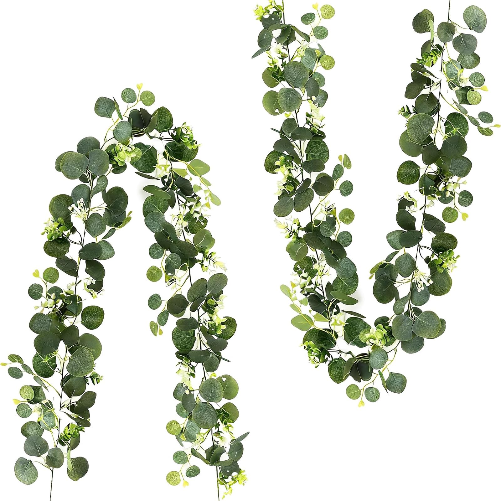 Ceegeww Green 1.8M Artificial Eucalyptus Vine,Garlands For Home Decoration,Dense Faux Hanging Plant,Fake Leaves,For Wedding Party Decoration Arch Home Mantlewall Table Indoor Outdoor Decoration
