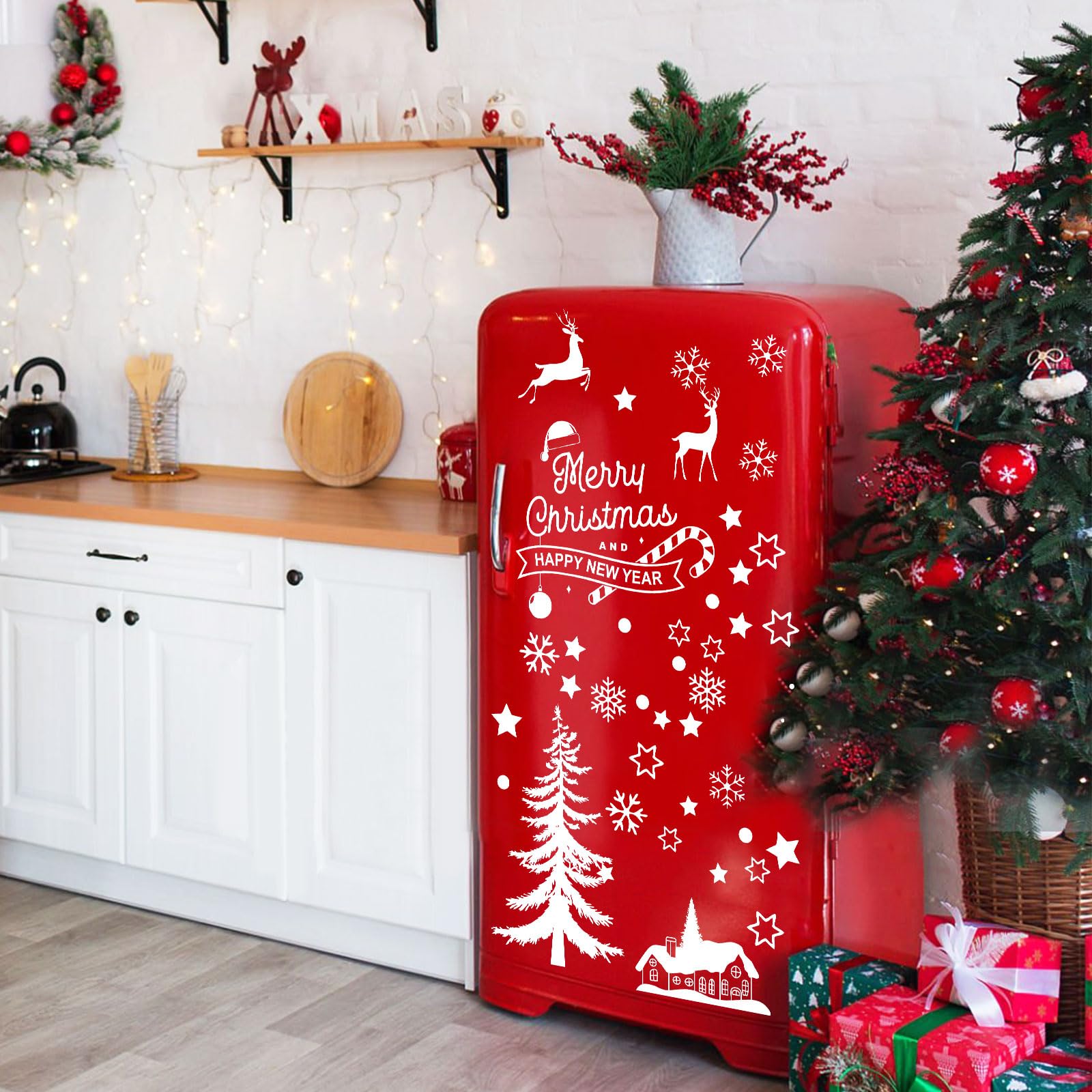 Adesivi Natalizi Per Finestre 3D Riutilizzabili - Set Da 9 Con Nani, Pupazzi Di Neve, Albero, PVC