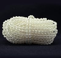 Vista 4 de FQTANJU Cordón de cadena enrollable de 10 yardas, plástico beige transparente, perlas de 0.177 in x 0.098 in, 17 unidades, control manual, montaje