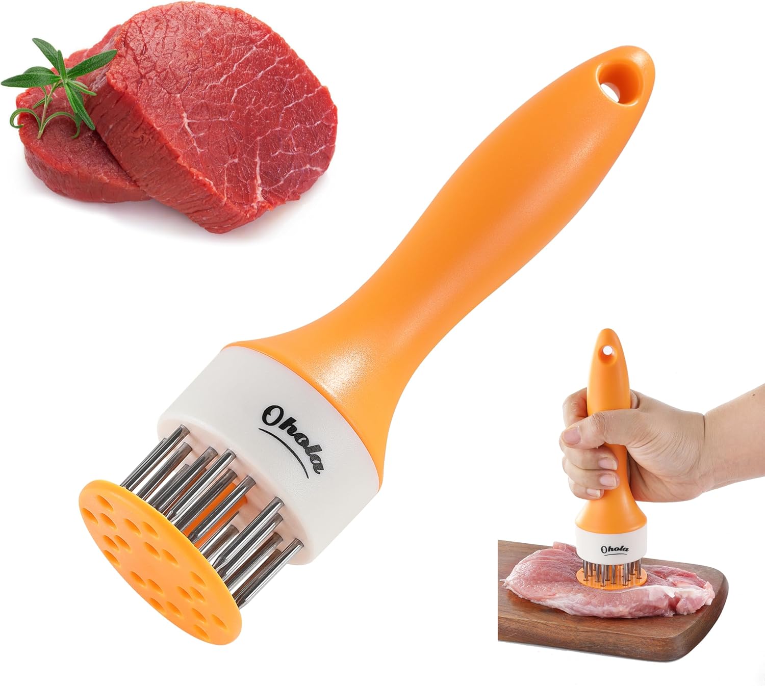 Meat Tenderizer Tool, OHOLA Stainless Steel Meat Tenderizer