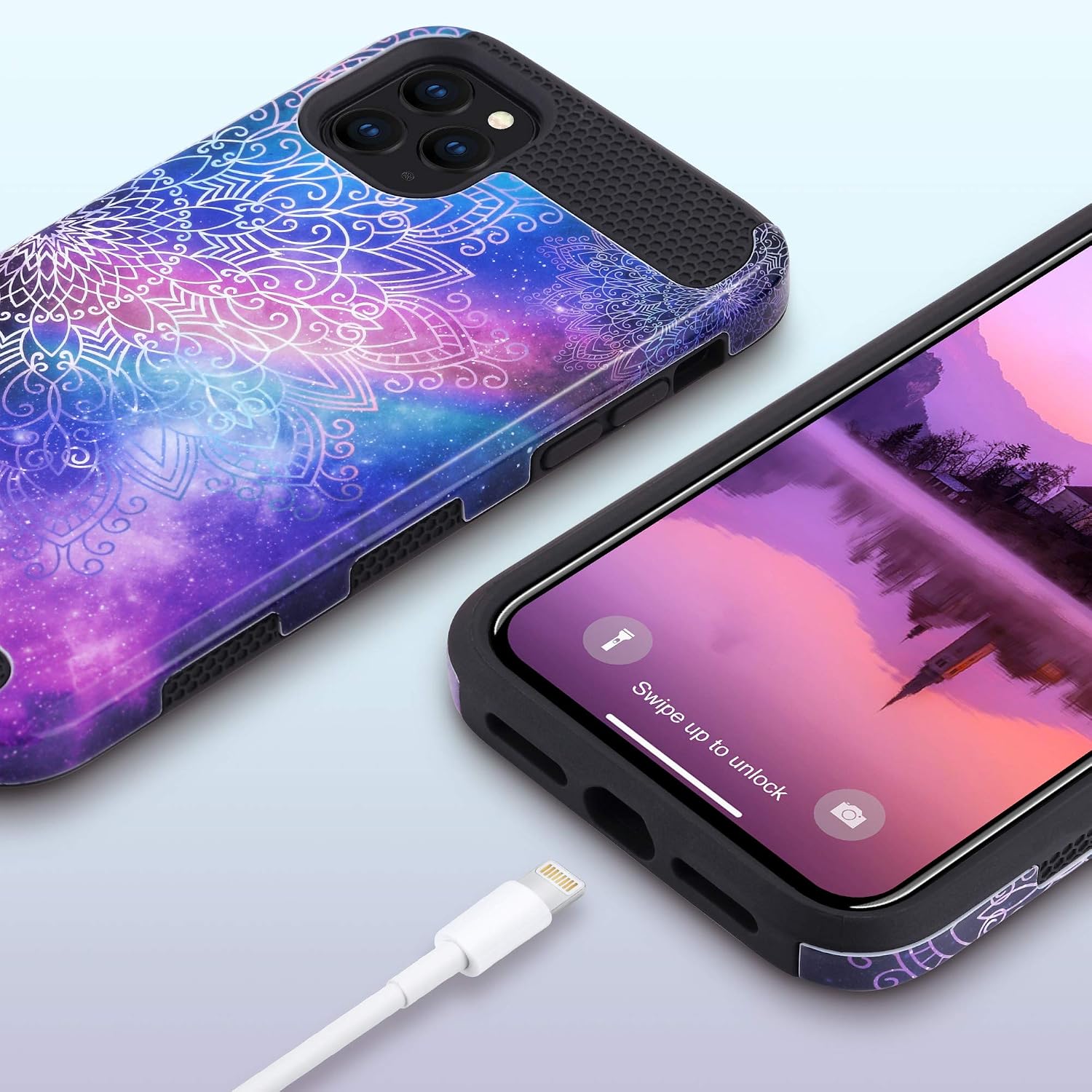 ULAK Compatible with iPhone 11 Pro Max Case, Hybrid Slim Protective Phone Case, Shockproof TPU Bumper Hard Shell PC Back Cover for iPhone 11 Pro Max 6.5 Inch (2019), Mandala Flower