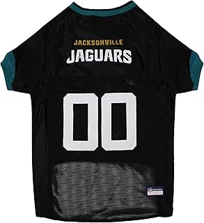 Pets First NFL Jacksonville Jaguars Dog Jersey, Size Medium, Football Shirt Costume for Pet, Dog Sports T-Shirt, NFL Team Clothing for Cats, Licensed Pet Apparel Available in 7 Sizes and 32 Teams