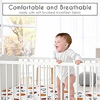 Vista 4 de Sweet Jojo Designs Sábana bajera ajustable para cuna (tema deportivo vintage) para niños, recién nacidos/bebés, patios de juegos, cunas portátiles
