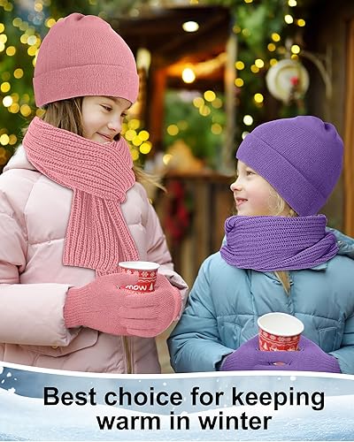 Miniatura 7 de JaGely Conjunto de invierno para niños, gorro, bufanda, guantes a granel para niños y niñas, donación de clima frío
