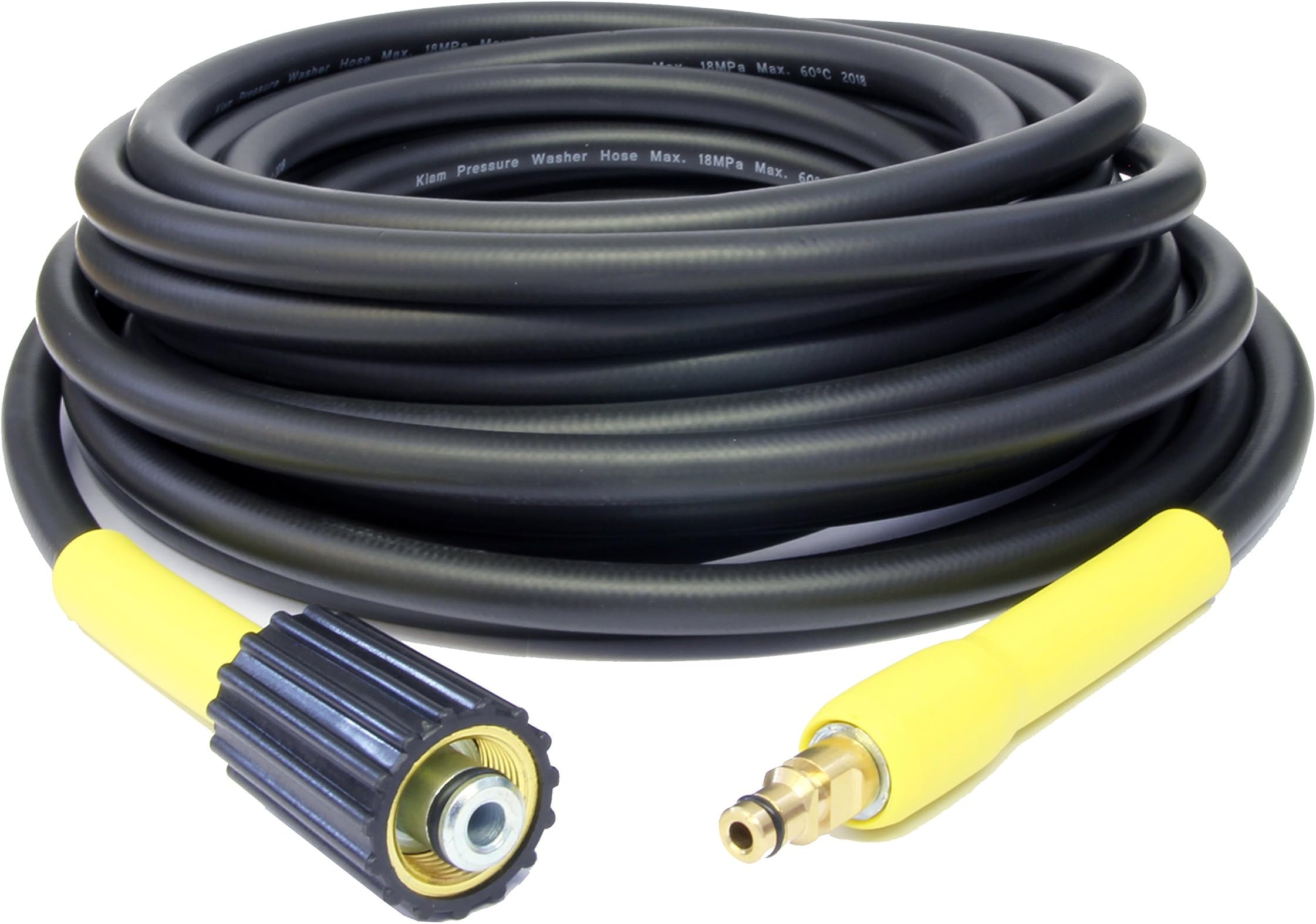 Equip2clean High-Pressure Washer Replacement Hose with M22 Female Screw Thread & Click-Type Connector | 20 Metres | Compatible for Karcher K Series Pressure Washers | 180 Bar / 2610 PSI Max Pressure