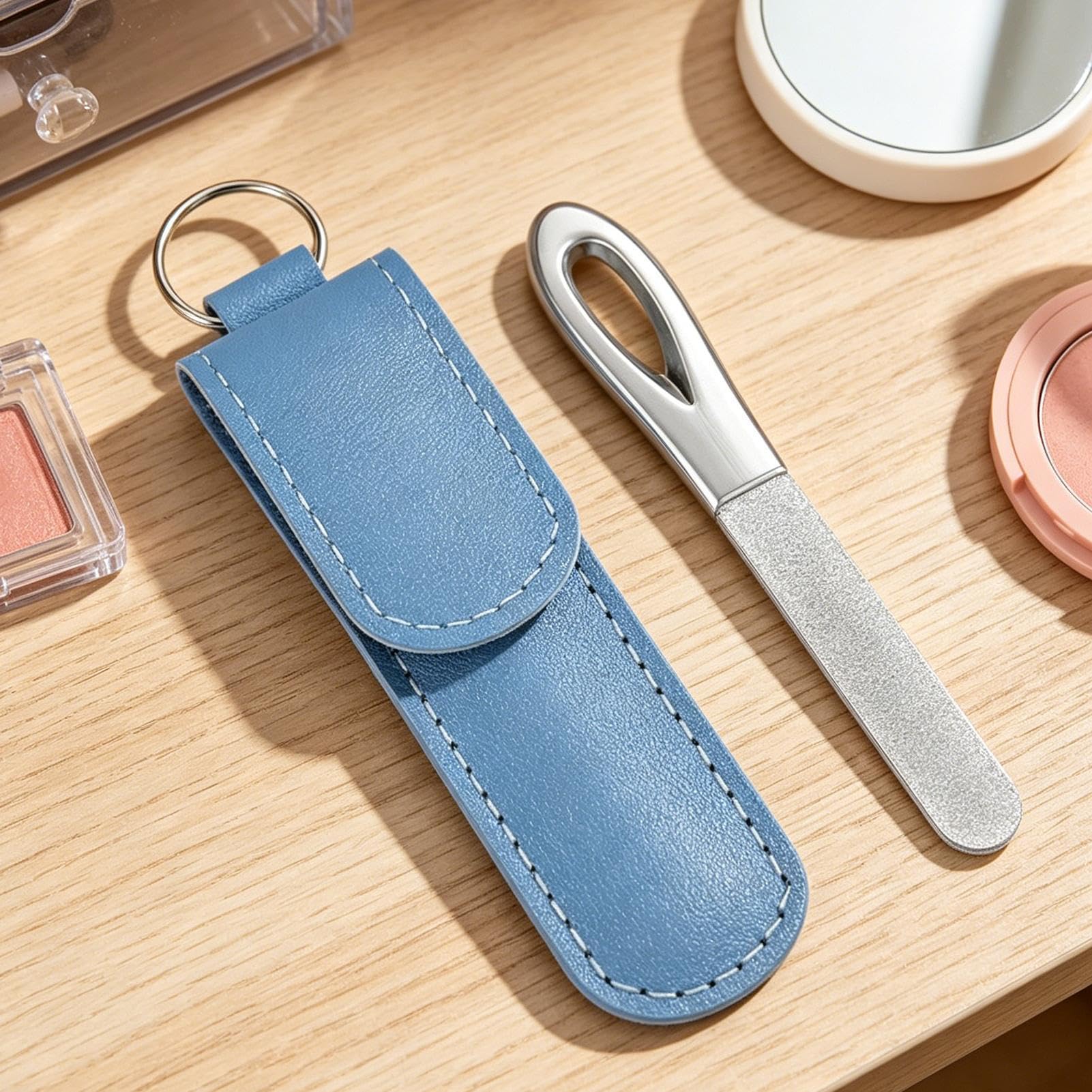 Lime da Unghie in Metallo per Donne Strumento a doppia faccia con | per unghie delle dita per cura quotidiana, casa, viaggio, manicure, bellezza, uomini e donne