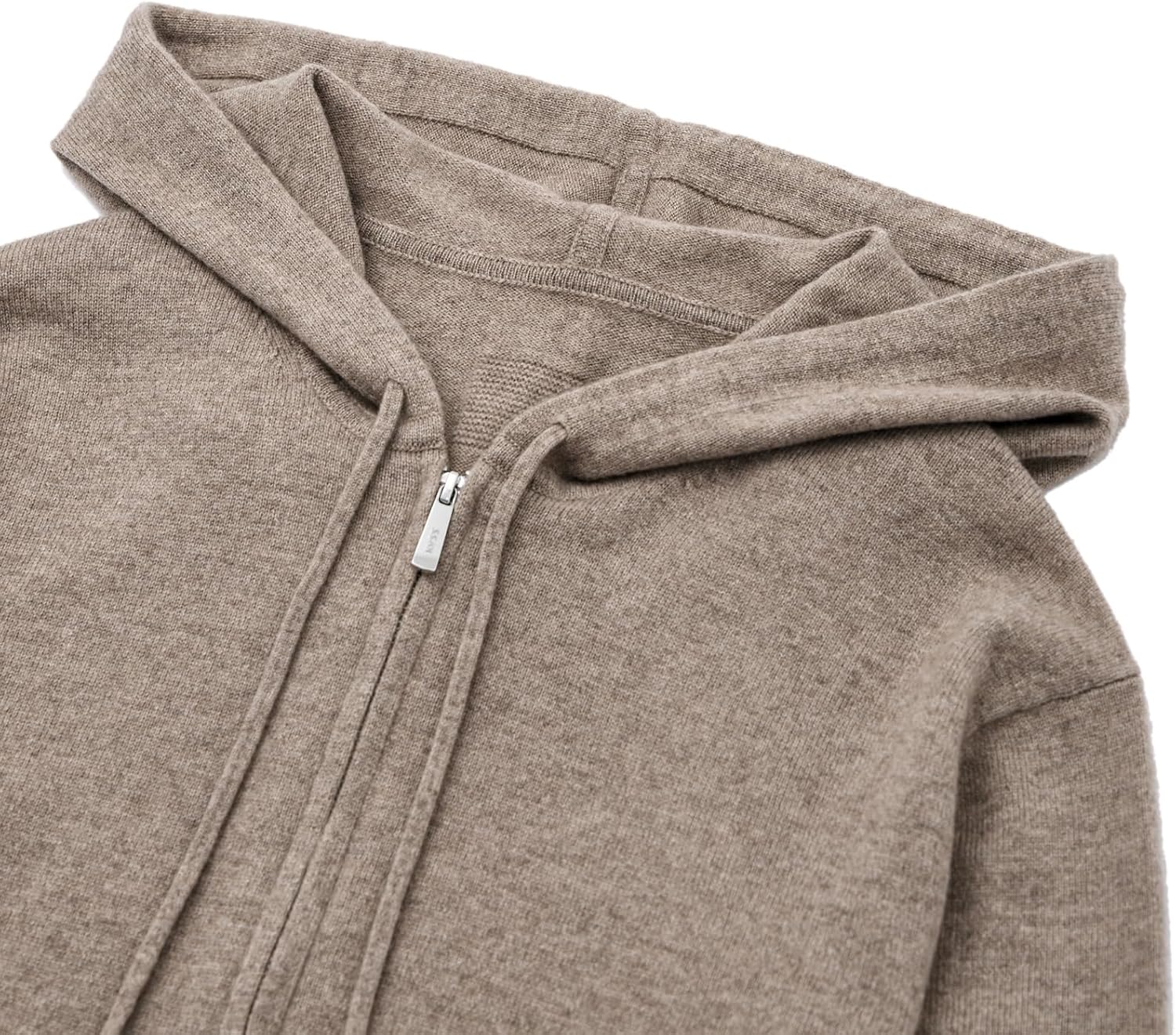 KVSS Women's 100% Pure Cashmere Hooded Cardigan Machine Washable Cashmere Zip Up Hoodie with Pocket Long Sleeve Cardigan - Image 6