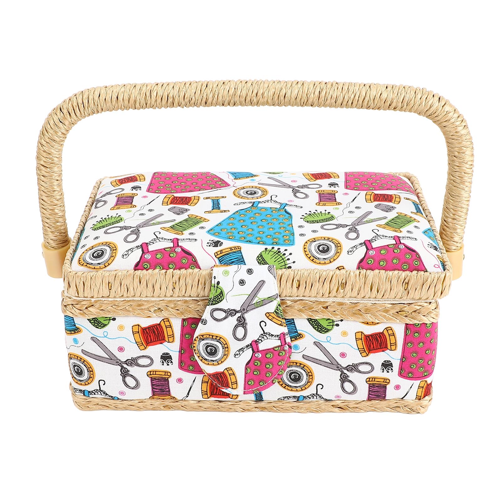 Vintage Sewing Basket Sewing Basket Fabric Large Vintage Organizer Crafting Tools Supplies Kit Storage Box Model C