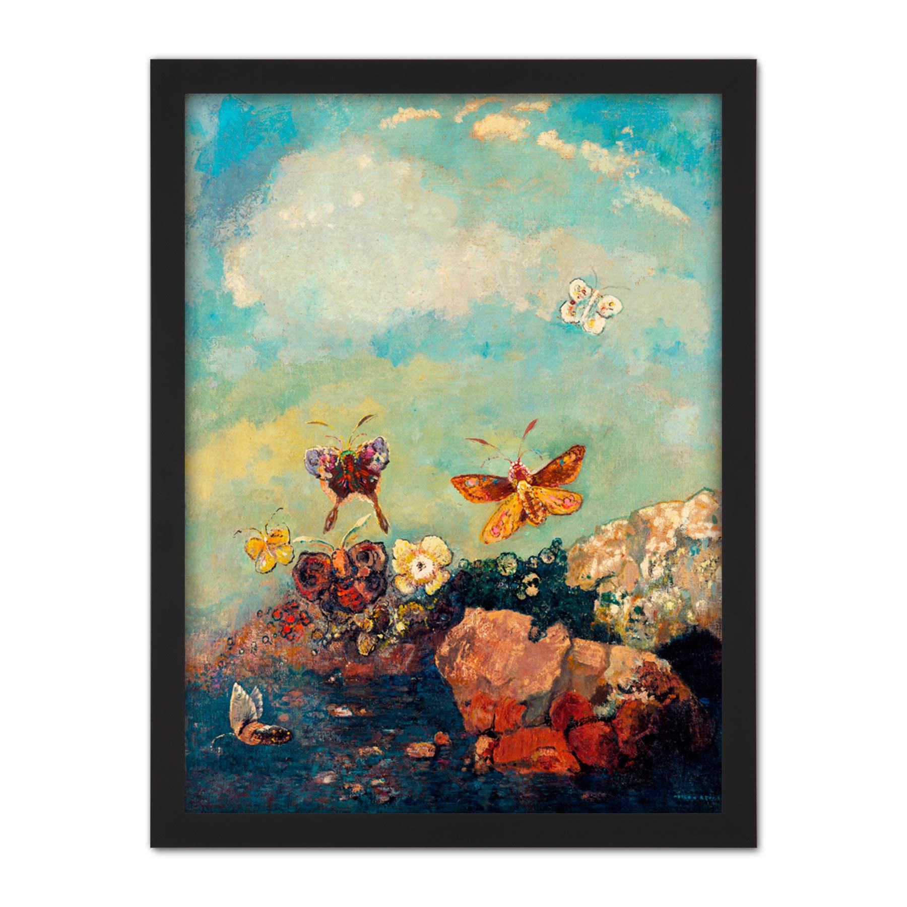 Odilon Redon Butterflies Large Framed Art Print Poster Wall Decor 18x24