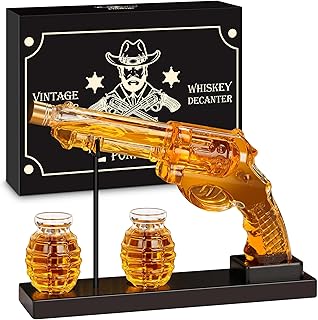 PONPUR Gifts for Men Dad, Whiskey Decanter Set with 2 Glasses, Dad Christmas Birthday Gifts, House Warming Anniversary Presents for Husband Him, Cool Whiskey Bourbon Gifts for Mens