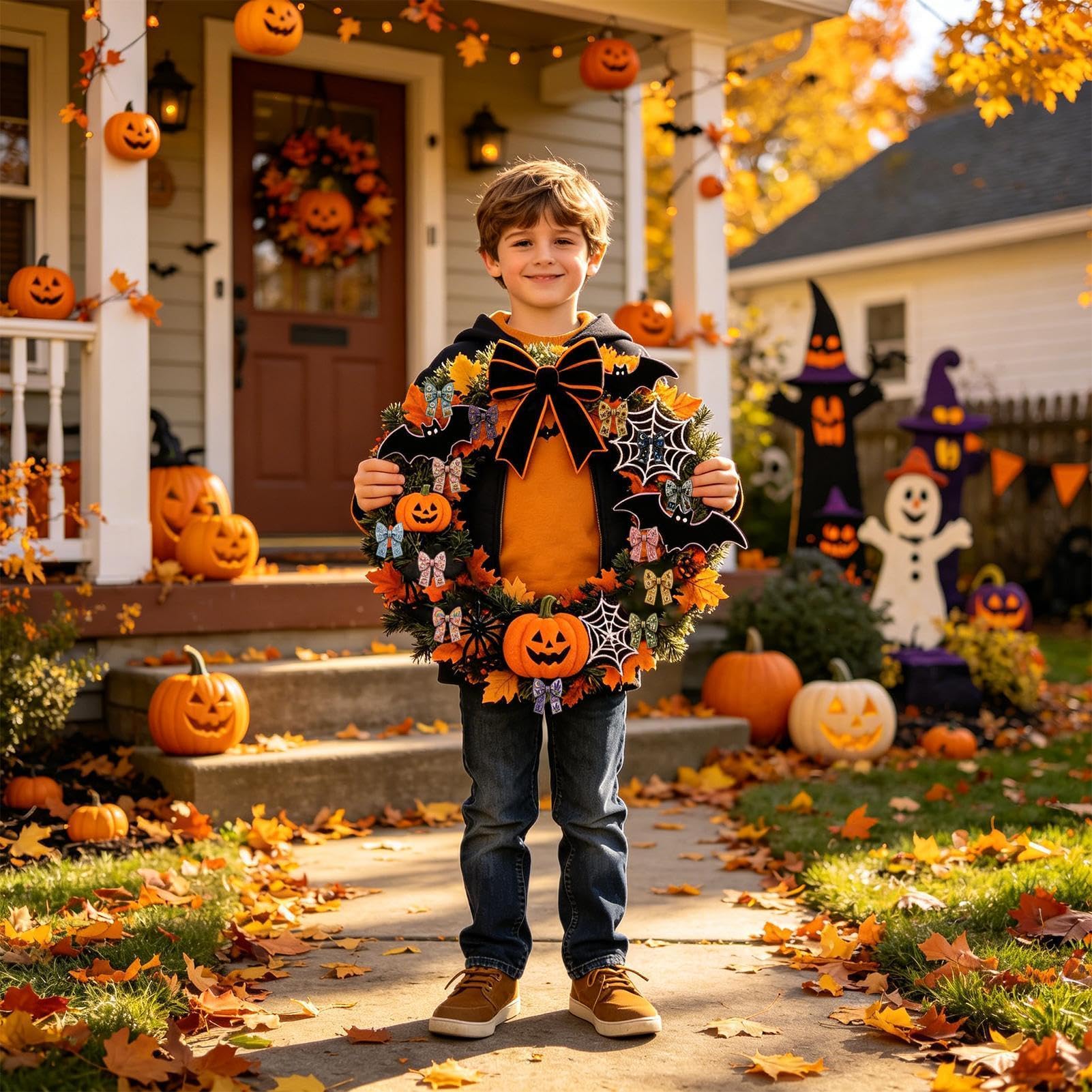 Calendario 'Avvento di Halloween 2026 24 Giorni 2026 Acrilico Con Luce | Decorazioni Per Ghirlande Festive per Feste e Celebrazioni di Halloween Finestra Porta Parete Mensola