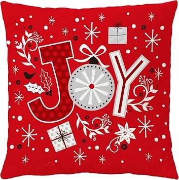 Pillow Covers, 18x18 Set of 2 Name Winter Xmas Decorative Holiday Cushion Pillow Cases for Outdoor Indoor Farmhouse Home Room Couch Decor 1