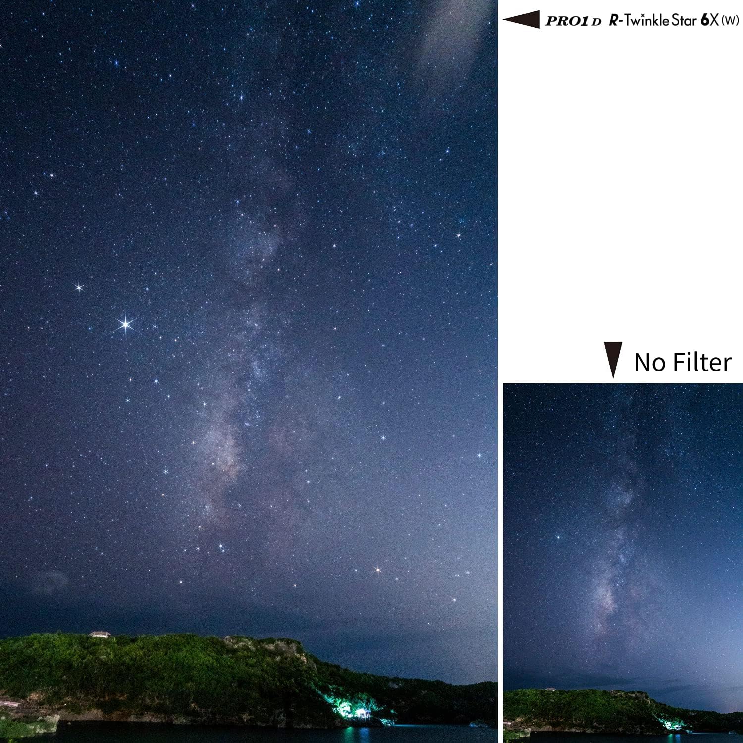 Kenko PRO1D R-Twinkle Star 6X(W) 55mm Kreuzeffektfilter – Für Funkelnde Nachtfotos & Lichteffekte