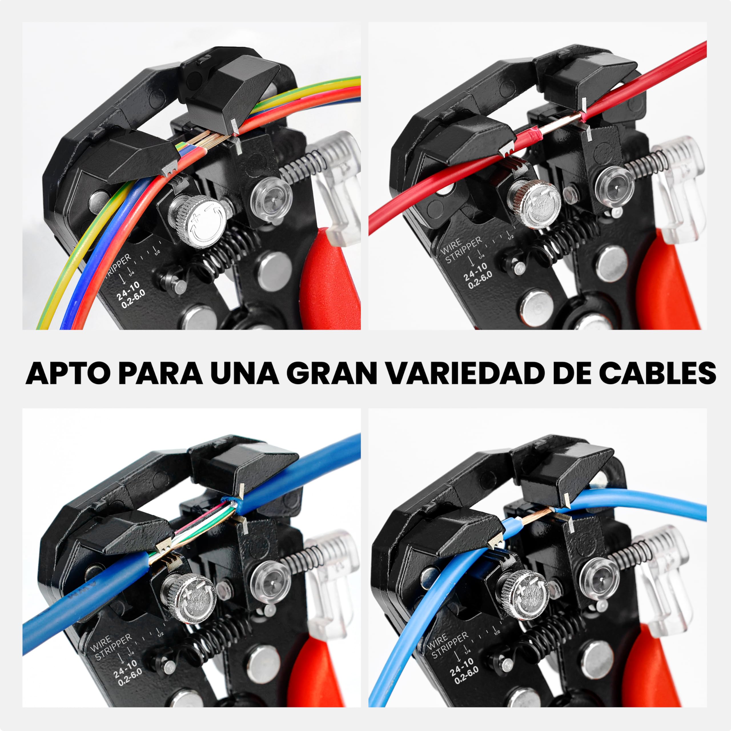 KAIWEETS Alicates Pelacables Automatico, 3 en 1 Pelacables Electricista Profesional Combinados con Cortar, Pelar y Prensar los Terminales, Herramientas Electricista para Pelar Cables