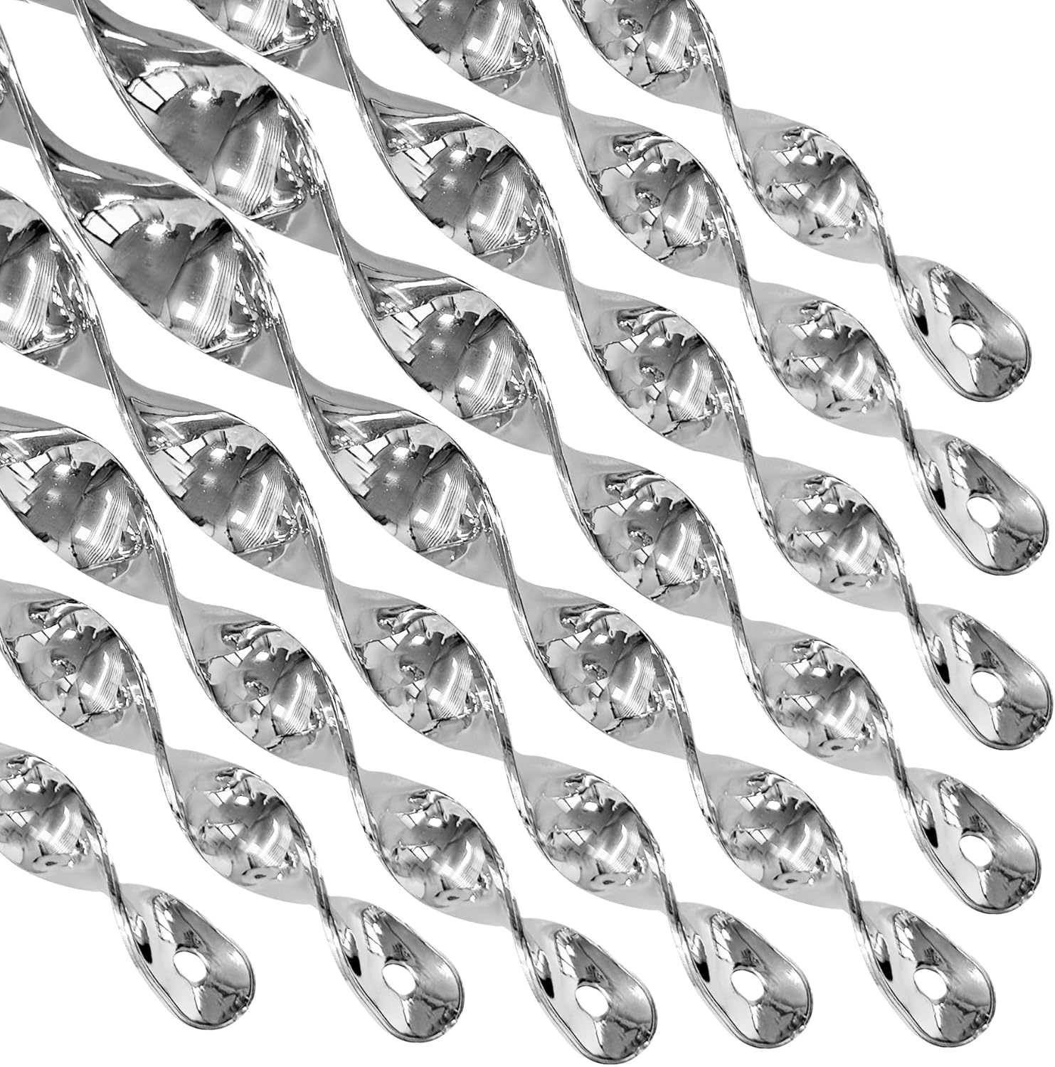 Bird Scare Rods Silver Hanging Plastic Bird Deterrent Device, Wind Driven Rotation Reflective Scare Rods to Keep Birds Away from House Windows Outdoor Garden Yard 12Pcs