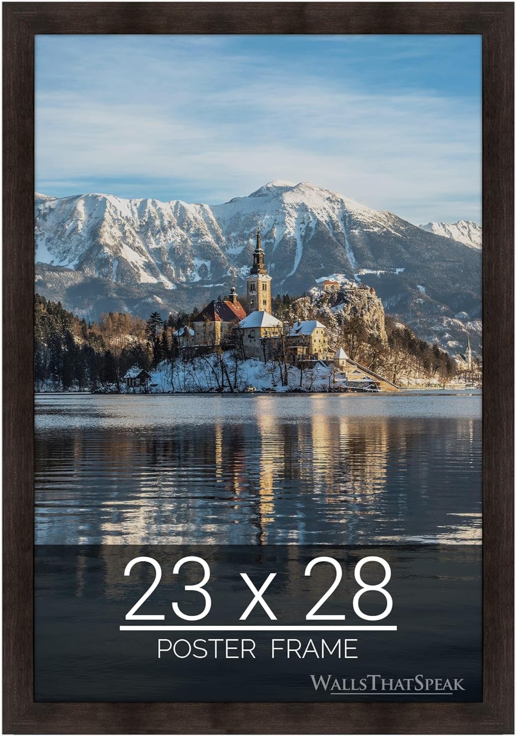 wallsthatspeak 23x28 Espresso Brown Picture Frame for Puzzles Posters Photos or Artwork