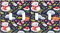 Vista 78 de Cubierta de interruptor de luz dúplex de 1 banda, cubierta decorativa de Navidad con copos de nieve rojos, placa frontal decorativa para cocina