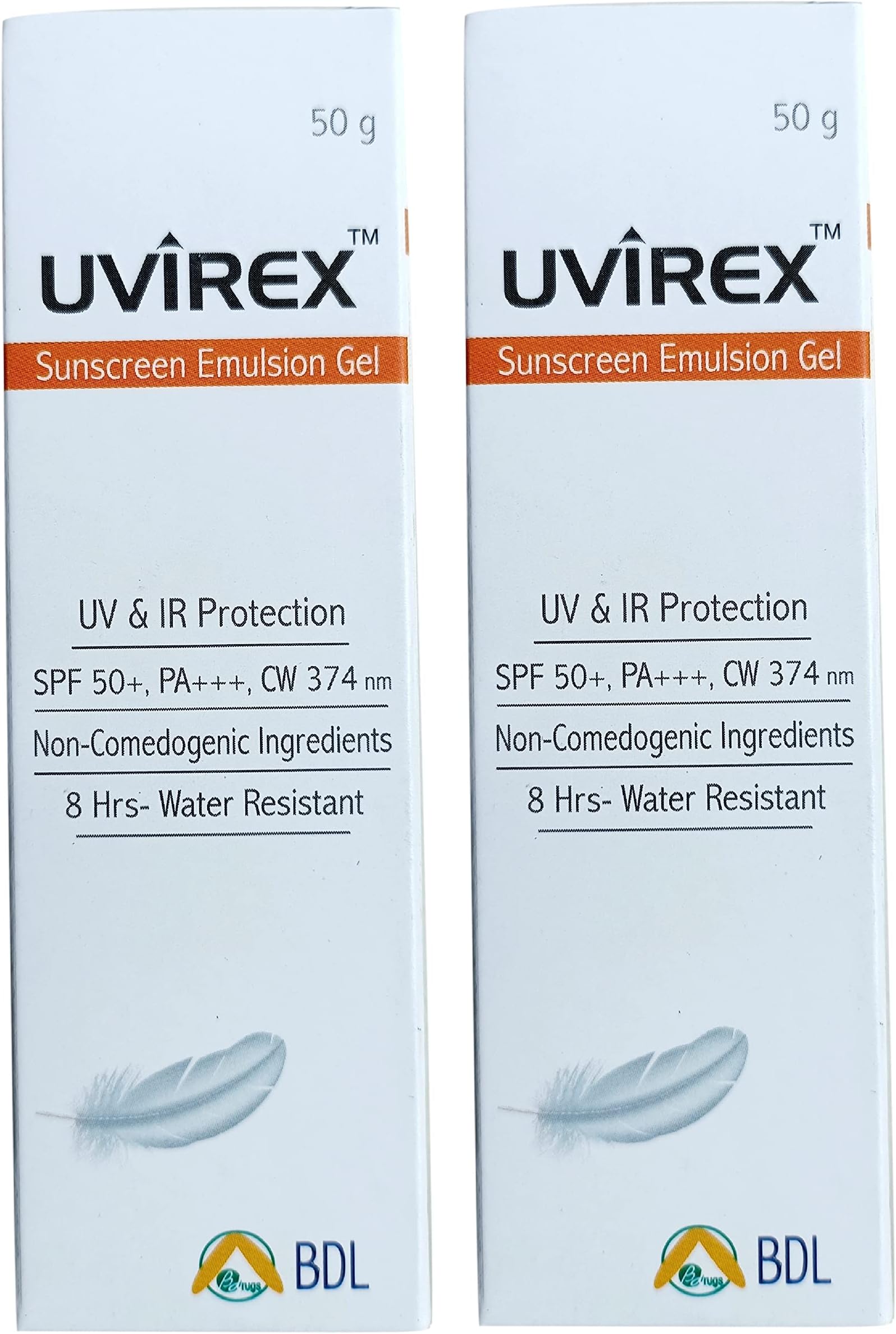 New Uvirex Sunscreen Emulsion Gel (Pack of 2 * 50gm)