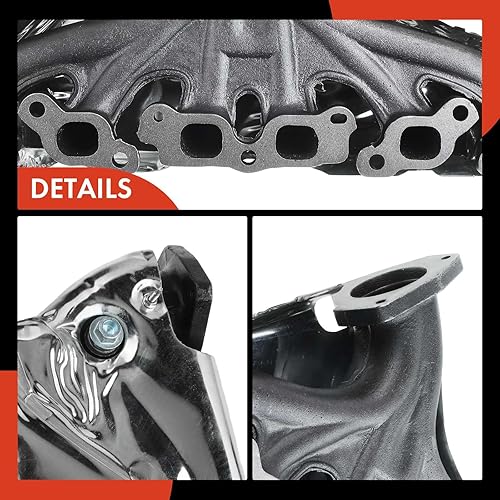 Miniatura 8 de A-Premium Colector de escape con junta, espárragos, tuercas y escudo térmico DOHC 6Cyl 4.2L Compatible con Chevrolet, GMC, Isuzu, Buick, Olds, Saab