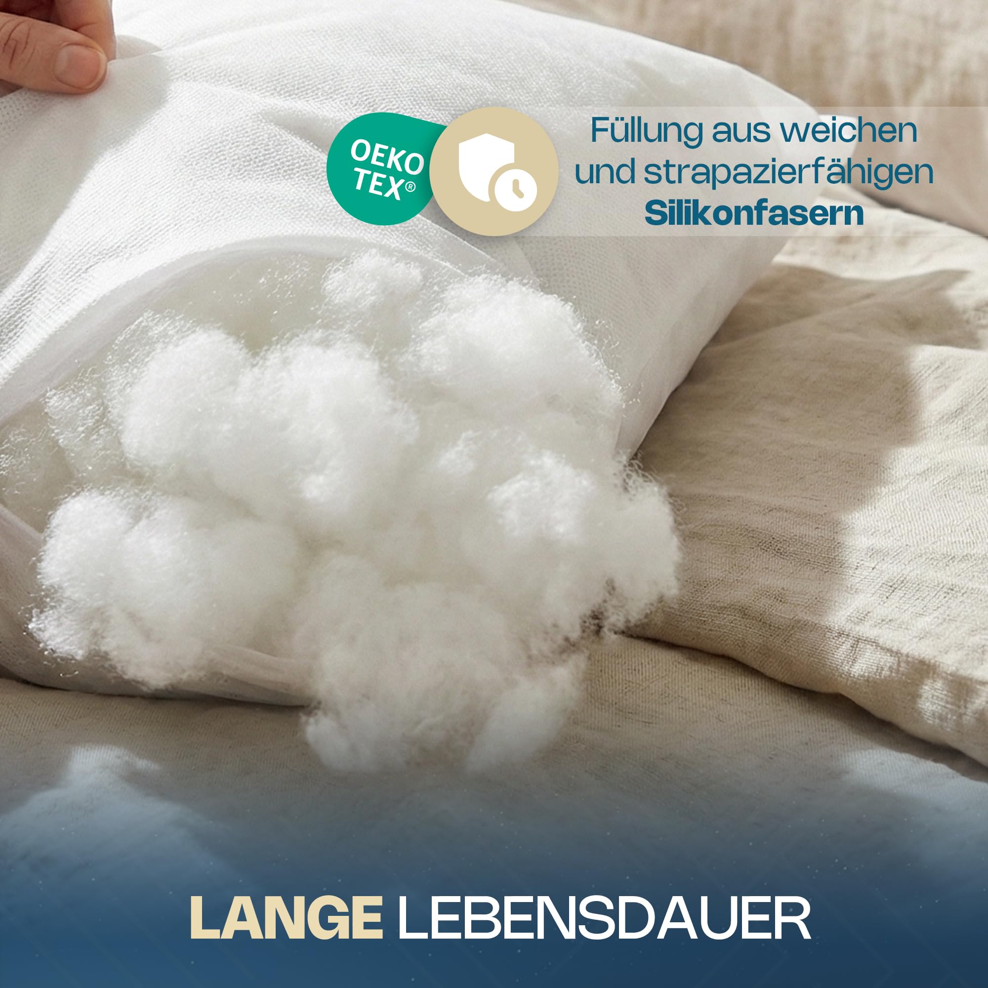 SuperKissen24. Kissen 8er Set - Allergiker Kissenfüllung - Waschbar Innenkissen - Füllkissen - Dekokissen und Relaxkissen mit Polyester Kissenfüllung - Flauschig Kopfkissen - Sofakissen - 40x40 cm