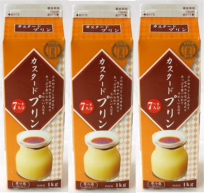 Amazon Y 3p 牛乳パックシリーズ 豊田乳業 Toyota カスタードプリン 7 8人分 1kg 3個 要冷蔵 豊田乳業 プリン 通販