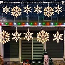 Dazzle 明亮圣诞雪花灯户外,100 支 8。5FT 可连接防水圣诞冰柱灯,带 6 滴插头,适用于室内圣诞院子家居装饰（暖白）