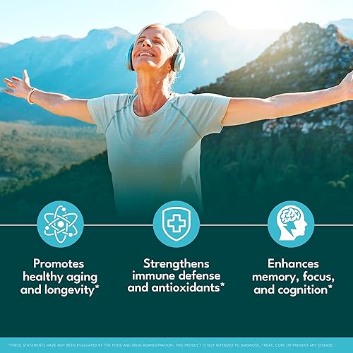 Miniatura 5 de Complejo de suplementos NAD+ - NAD+ 300 mg con astaxantina, urolitina A, resveratrol, CoQ10 y mezcla de antioxidantes - Energía celular, apoyo