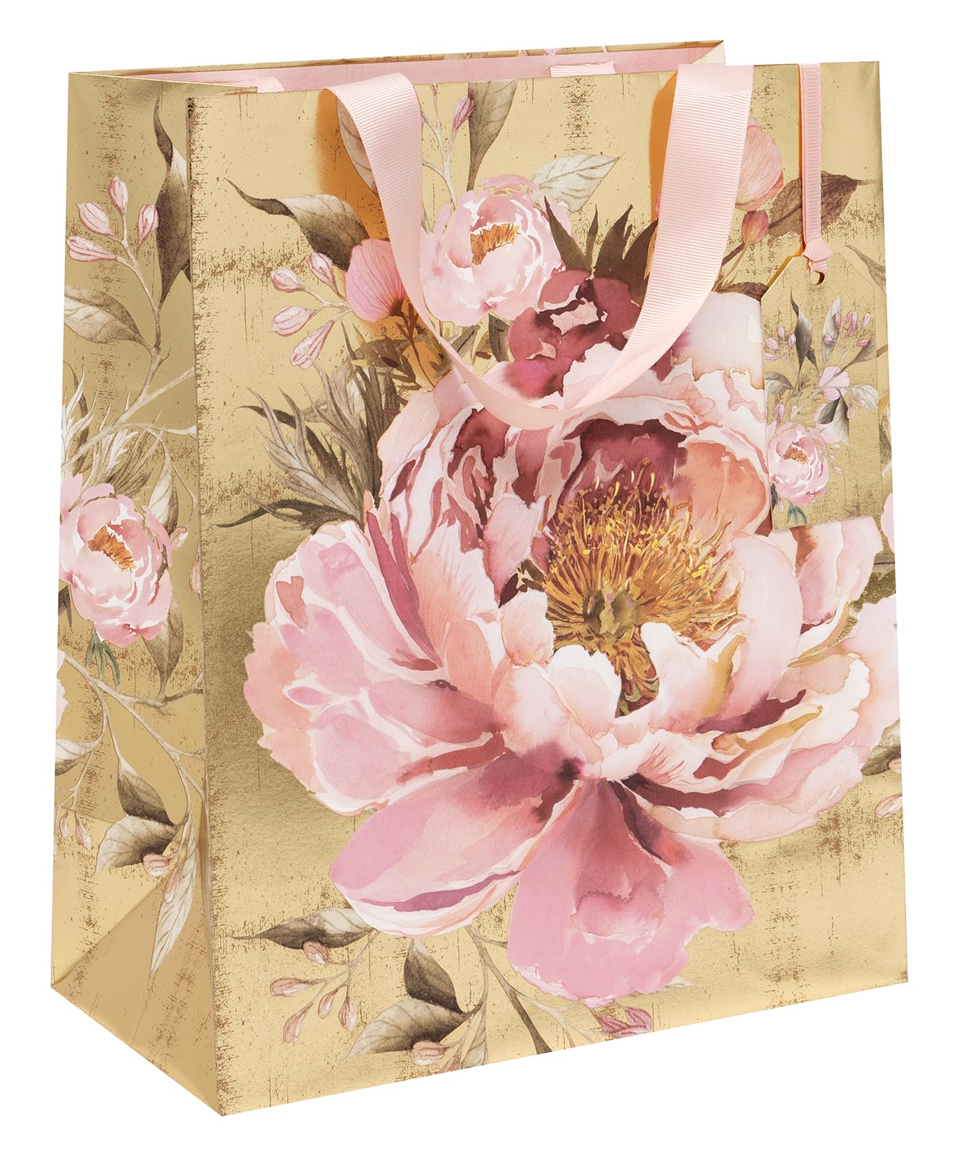 Glick Large Gift Bag - Gilded Peony Floral Design - 260 x 315 x 135mm
